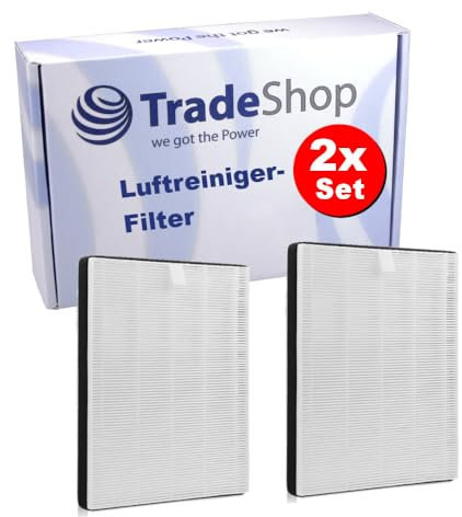 2x Trade-Shop HEPA-Filter Luftfilter Ersatzfilter kompatibel mit Philips HU5930/10 HU5931/11 ersetzt FY1114/10 / Luftwäscher Luftreiniger Ersatzteil