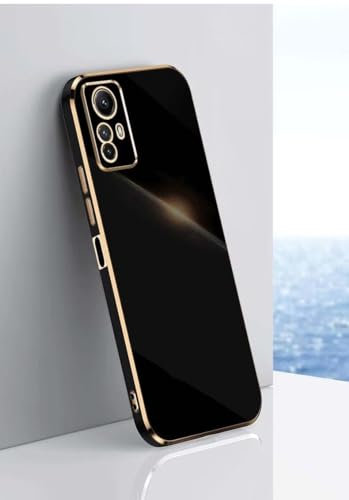 JIEZUIMEI Funda para Xiaomi Redmi Note 12S 4G Carcasa, Galvanoplastia Ultra Fina TPU Suave Flexible Case Anti-Choques y Anti- Arañazos Case para Xiaomi Redmi Note 12S 4G Negro