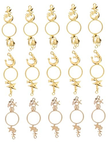 Operitacx 15stücke Lünettenanhänger Aus Legierung Hohlform Rahmen Offene Rückseite Diy Epoxy Anhänger Hohlform Charms Für Schmuckherstellung Mit Harz Glitzerpulver Strasssteinen Perlen