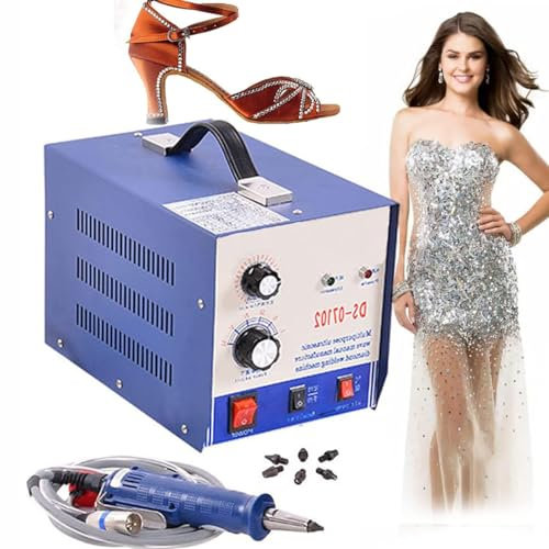 CYMYYDS DIY Beads Rhinestone Press Fixing Machine, 80pcs/Min Pearl Setting Machine, Hotfix Rhinestone Applicator, Crystal Bling Machine, No Need Glue, Can Achieve Mass Production