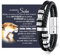 Armband Herren Lederarmband Sohn Geschenk von Mama - Armband für Meinen Sohn Geburtstagsgeschenk für Teenager 18. Geburtstag Junge Azubi Mutmacher Geschenk für 16 19 21 Jährige Männer (Silber, 21.00)