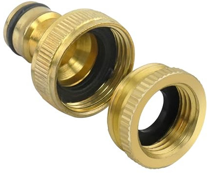 CYRUS Messing Schlauchkupplungen, 1/2 Zoll und 3/4 Zoll Schnellkupplungen für Gartenschläuche, Adapter für Wasserhahnanschlüsse