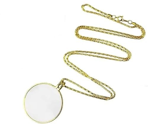 Fc'Noqgn Lupe, Halsketten und Monokel-Objektive, 5X Lupe, Monokel mit Kette, Gold