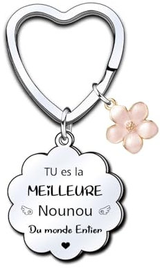 KJKJKJ Cadeau Nounou Original Nounou Fin De Contrat Cadeau Nounou Personnalisé Porte Clef (Merci Nounou)