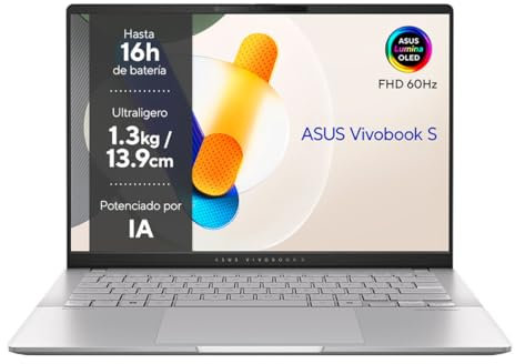 ASUS Laptop VivoBook S 14 OLED M5406NA-QD082W 14 16 GB RAM 512 GB SSD QWERTY Español AMD Ryzen 5 7535HS
