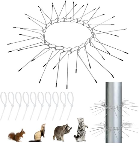 Yallmie Cat Tree Spikes, Tree Guard Cat Protection, Bird Repellent Spikes Adjustable Bird Repellent Devices Spikes, Cat Repellent Spikes Anti Fox Spikes for Garden, Gutter And Tree, Downpipe