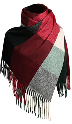 Schal Senfgelb Schwarz Damen -Schal, warm, weich, groß, Decke, Schal, weicher Schal Schal Blau Gelb Kaschmir Schal Damen Rot Fusselfreie Tücher Ölen Vorhang Damenschals Und Tücher Winter (F, One Size)