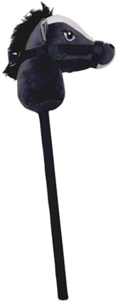 Plüsch-Steckenpferd-Requisiten, tragbares, lustiges Halloween-Steckenpferd-Reitspielzeug, Plüsch-Steckenpferd-Steckenspielzeug für die Bühne, Party im, Schwarz