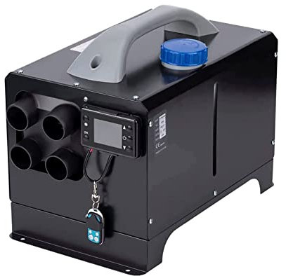 Calentador de aire para estacionamiento diésel de 12 V/24 8 kW, todo en uno, portátil, de calentamiento rápido para camiones, barcos, remolques, autocaravanas, con control remoto y pantalla LCD, neg