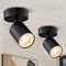 Ledronix Spotlights 2 Pack, Matt Black Rotatable Round Ceiling Lights, Modern Metal, GU10 LED Spotlight, Ceiling Spotlight Fitting, Indoor Use