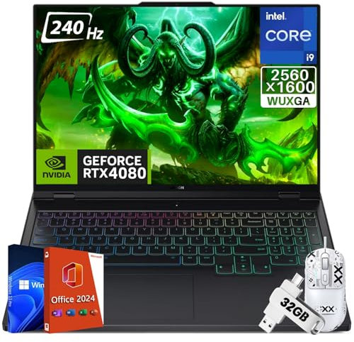 Lenovo Legion Pro 7i Gen 9 Gaming Laptop, Intel i9-14900HX, NVIDIA RTX 4080, 16 2K WQXGA IPS, 64GB DDR5, 4TB SSD, Bluetooth 5, Wi-Fi 6E, Windows 11 Pro