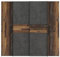möbelando Kleiderschrank >KALIXTUS< Der Kleiderschrank KALIXTUS in Vintage-Holz- und Betonoptik bietet 4 Türen, 2 Kleiderstangen, 8 Böden und überzeugt mit modernem Design. Maße: 200x190x61 cm.