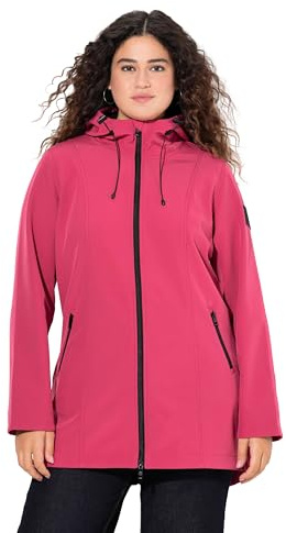 Ulla Popken Damen große Größen Übergrößen Plus Size HYPRAR Softshelljacke, wasserabweisend, Fleecefutter granatpink 46+ 836064530-46+