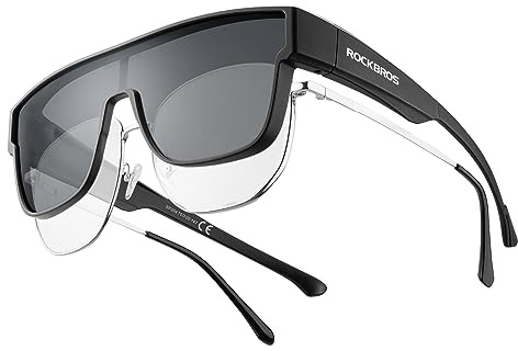 ROCKBROS Fahrradbrille Sportbrille Polarisiert Radsportbrillen Wanderbrille Windschutzbrille für Herren Damen MTB Rennrad Fahrrad Überziehbar für Kurzsichtigkeitsbrille