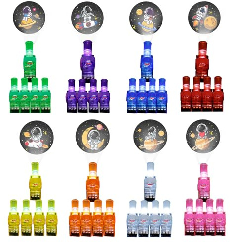 LETTERASHQP 24 Stück Astronauten Fingerlichter Mitgebsel Kindergeburtstag Gastgeschenke Fingerlampe Gastgeschenk Kindergeburtstag Mitbringsel Kindergeburtstag LED Party geschenke für kinder