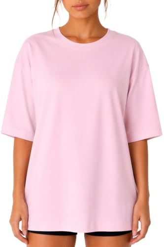 Reichstadt Damen Oversize T-Shirt Baumwolle Locker & Atmungsaktiv | Basic Shirt mit Kurzarm, Rundhalsausschnitt, lässiger Schnitt, bequeme Passform, modischer Look für Alltag