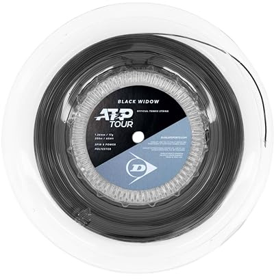 Corde da Tennis Dunlop Black Widow Black – Poliestere a Sette Facce per Spin e Potenza Estreme