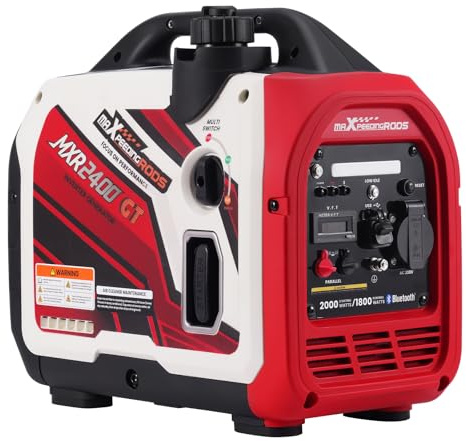 maXpeedingrods Generador Inverter Electrico Gasolina 2000W con Bluetooth® | Solo 15 kg, con Monitor de Datos de la Aplicación Bluetooth® con USB y Tomas de 230V para Camping, RV y Festivales