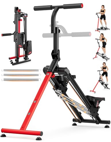 YOLEO Einstellbarer Widerstand Stair Stepper für Zuhause, Klappbarer Stepper mit 3 Trainingsmodi, Compact Cardio Übung Stair Climber mit XXL-Trittflächen, 90% Vormontiert Stairmaster mit Haltegriff