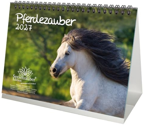 Pferdezauber DIN A5 Tischkalender für 2027 Pferde und Fohlen - Seelenzauber