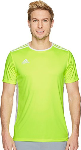 adidas Men's Entrada 18 Soccer Jersey, Solar Yellow/White, Large