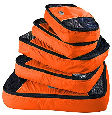 GOX Set di 5 cubi da imballaggio ultra leggeri da viaggio, organizer per bagagli, 1 grande, 2 media, 2 piccole