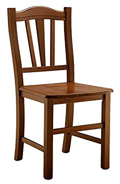 milani home Sedia in Legno Tinta Noce per Interno Sala da Pranzo Salotto Cucina Ufficio Massello Arte Povera