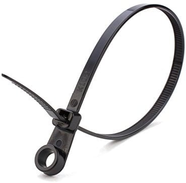 UKCable-Ties Screw Mounted Cable Ties 2.5mm x 110mm Black Car Chassis Body Zip Tie Fixing - Pack of 100