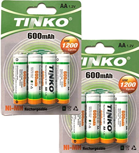 8 x AA 600mAh 1.2v NI-MH Rechargeable Battery For Solar Lights