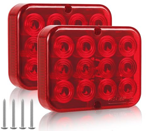 AOHEWEI 2 x Faro Antiniebla Trasero LED Luces Antiniebla Posterior Para Remolque Rojo 12V Impermeable Para Auto Remolque Caravana Camión