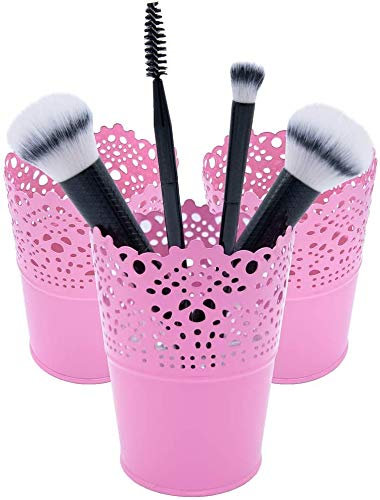3 Makeup Organizer, Kosmetik Organizer zum Aufbewahren von Schminkpinsel, Lippenstift, Haarbürsten, Mascara usw. Pinselhalter als Becher für Make up Pinsel