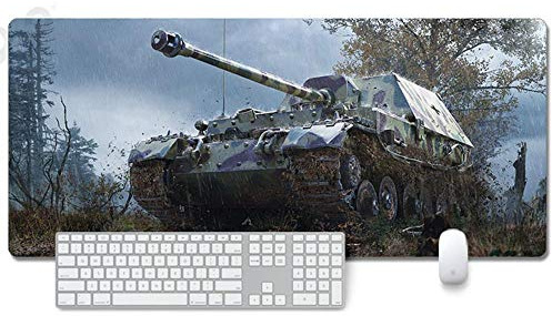 ITBT Mauspad World of Tanks Anime Mauspad Gemütlich Mousepad 900x400mm Mikrofaser Verbessert Geschwindigkeit und Präzision, rutschfest Gummierte Unterseite Waschbar Verschleißfest,Für Desktop PC, N