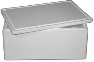 Thermobox, Styroporbox / Eisbox für Essen, Getränke & temperaturempfindliche Ware, Isolierbox aus Styropor mit Deckel, Maße: verschiedene, Volumen: bis 60,9 Liter