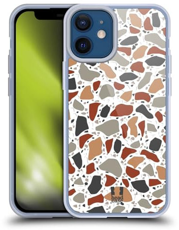 Head Case Designs Neutral Terrazzo Drucke Gelhülle [Militärischer Schutzgrad] Kompatibel Mit Apple iPhone 12 Mini Und Kompatibel Mit MagSafe
