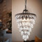 Wellmet Kristall Kronleuchter Vintage Kristallleuchter Pendelleuchte Esstisch 4-Licht Modern Deckenleuchte hängend Crystal Lüster Wohnzimmer Ø36cm Kristsll Lampe Hängeleuchte Retro Glas Antik Bronze