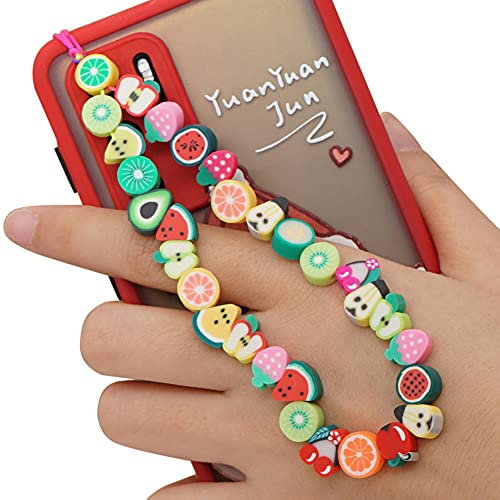 LICHENGTAI Böhmische Handykette Handy Straps Vintage Neue Acryl Lächeln Stern Perlen Kette Bunte Perlen Strap Telefon Anhänger für Mobile Mobile Phone Chain Handy Schmuck Hängen Chian für Frauen