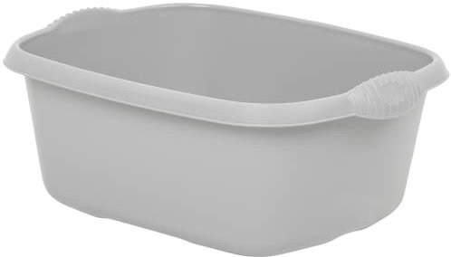 39cm Rectangular Plastic Upcycled Kitchen Washing Up Bowl Basin Mixing | Plastic Bowl (Soft Grey)