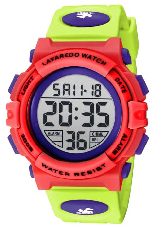 Ben Nevis Children's Boys' Watch - 5ATM Waterproof Outdoor Sport Silicone Wrist Watch with Alarm/Stopwatch/LED Light/Shockproof/Date, 26-Lightarmyblue, Strap