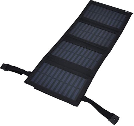 Chargeur Solaire 20W, 2A 5V Chargeurs Portables en Silicone Monocristallin Panneaux Solaires à Taux de Conversion élevé 4 Sacs Pliants étanches avec Port USB, pour le Camping, la Randonnée, la Recharg