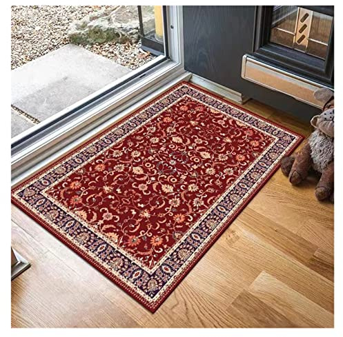 AGLZWY Non Slip Door Mats Bohemian Persian Style Rug 6mm Thick Dressing Room Studio Rug Mats, Machine Washable Soft Short Pile Area Floor Mats (Color : Style 1, Size : 19.69x31.5in/50x80cm)