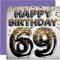 Geburtstagskarte zum 69. Geburtstag für Männer – schwarze und goldene Glitzerballons – Happy Karten für 69 Jahre alten Mann Papa Opa Onkel – Opa Onkel – 145 mm x 145 mm 60 Geburtstagskarten Geschenk