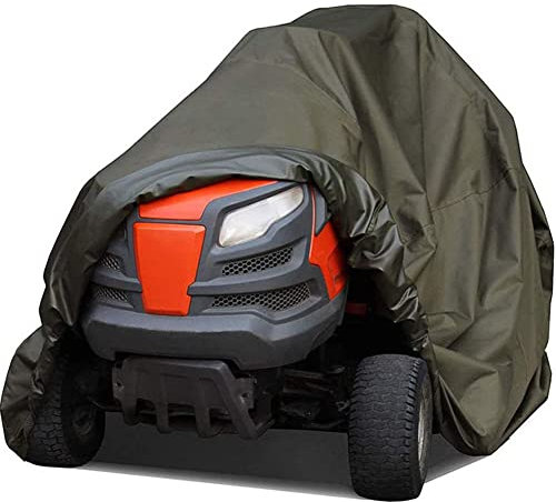 Rasenmäher Abdeckung, MoreChioce Oxford-Stoff Rasenmäher Abdeckplane Abdeckhaube Abdeckung Wasserdichte Rasenmäherabdeckung UV-Schutz Rasentraktorabdeckung für Gartentraktoren,245cm x 50cm x 140cm