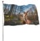 NIBABA Dekorative Hausflagge, Hofbanner, lustiger roter Eichhörnchen-Druck, alle Jahreszeiten, Urlaub, Willkommen, Gartenflaggen, Rasen, hängende Dekoration, 90 x 150 cm