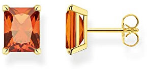 Thomas Sabo Damen Ohrstecker in der Farbe Farbe Gold aus 925 Sterlingsilber mit 750 Gelbgold Veredelung mit Zirkonia, Größe: 11x9mm, H2201-472-8