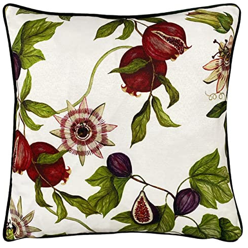 Paoletti Figaro Feather Filled Cushion, Polyester, Cotton, White