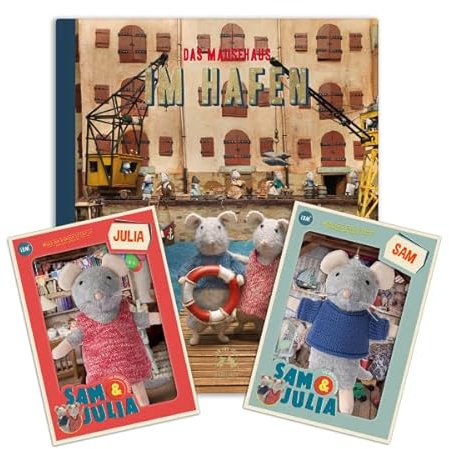 The Mouse Mansion Sam & Julia - Paket: Zum Hafen mit Sam und Julia – enthält: 1 Buch und 2 Kuscheltiere Sam und Julia 12cm – für Kinder jeden Alters