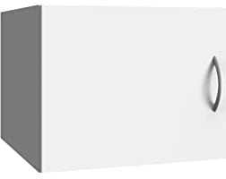 möbelando Aufsatzschrank Multiraumkonzept in Weiss mit Einer Tür. Abmessungen (BxH) 50x40 cm