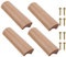 Tirador Madera 4Pcs Tiradores Madera de Muebles Tiradores para Cajones Armarios Cocina Madera para Muebles para Armarios, Cajones 96mm Distancia Entre Orificios (Haya)