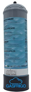 GASFRIGO - Flasche Co2 Aquarium - Nettogewicht 1200 g. - mit Kunststoffhalter - Einweg Made in Italy