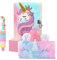 Cooyou Plüsch Einhorn Notizbuch Set Mädchen-A5 Plüsch Einhorn Tagebuch für Mädchen, Tagebuch Mädchen mit Schlöss und Schlüssel, Einhorn Geschenke für 4 5 6 7 8 9 10 11 12 Jährige Mädchen, Mehrfarbig
